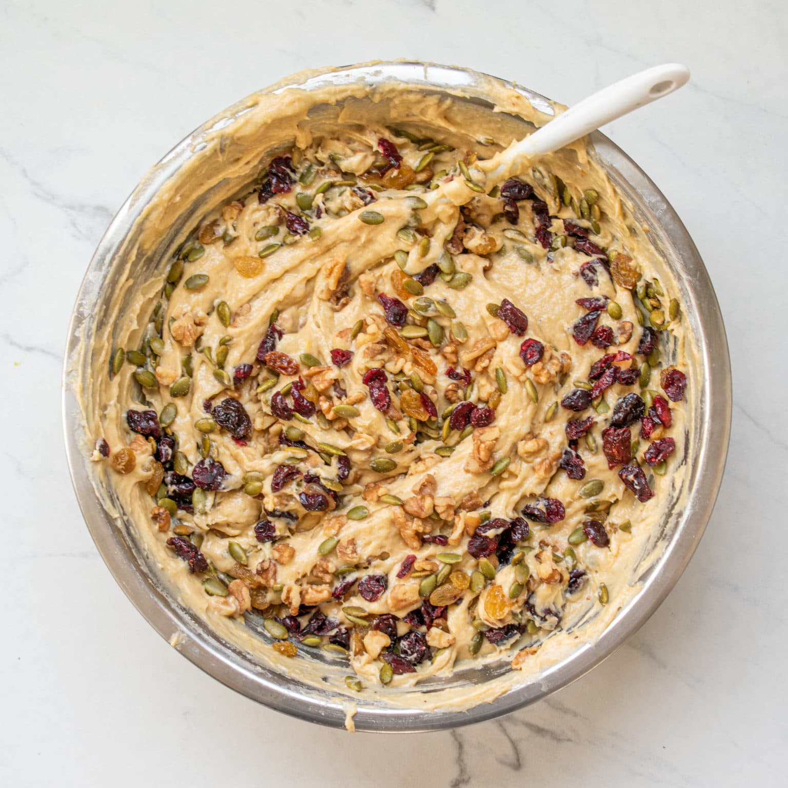 Stir in nuts and fruit